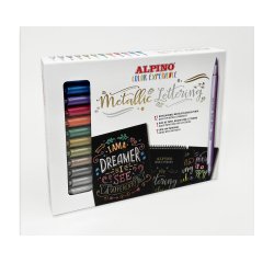 Rotulador alpino metallic lettering doble punta estuche de 10 unidades colores surtidos