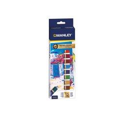 Pintura acrilica manley 12 ml caja de 12 unidades colores surtidos