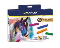 Lapices pastel manley suaves caja de 36 unidades colores surtidos