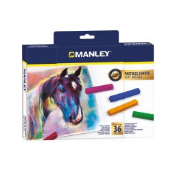 Lapices pastel manley suaves caja de 36 unidades colores surtidos