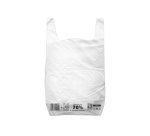 Bolsa camiseta reciclada 70% blanca 30x40 cm reutilizable 1 kg paquete de 90 unidades