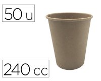Vaso termico carton kraft 240 cc paquete de 50 unidades