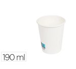 Vaso de papel blanco bunzl reciclable pefc 190 ml apto bebidas frias y calientes paquete de 50 unidades