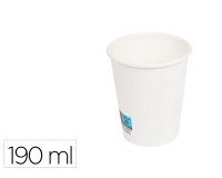 Vaso de papel blanco bunzl reciclable pefc 190 ml apto bebidas frias y calientes paquete de 50 unidades