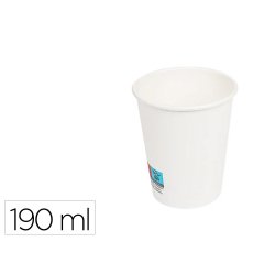 Vaso de papel blanco bunzl reciclable pefc 190 ml apto bebidas frias y calientes paquete de 50 unidades