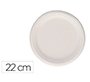 Plato fibra caña azucar bunzl biodegradable 22 cm diametro color blanco paquete de 50 unidades