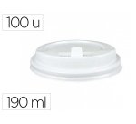 Tapa para vaso bunzl 190 ml poliestireno con orificio paquete de 100 unidades
