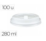 Tapa para vaso bunzl 280 ml poliestireno con orificio paquete de 100 unidades