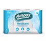 Papel de cocina amoos 2 capas 100 mm diametro x 224 mm alto 42g/m2 36 servicios paquete de 4 rollos