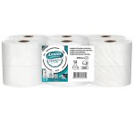 Papel higienico amoos jumbo industrial mission care extraccion central 2 capas 33g/m2 paquete de 12 rollos