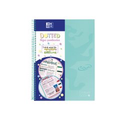 Cuaderno espiral oxford europeanbook 0 school touch tapa extradura din a4+ 80 hojas puntos verde menta