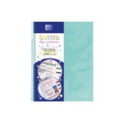 Cuaderno espiral oxford europeanbook 0 school touch tapa extradura din a4+ 80 hojas puntos verde menta