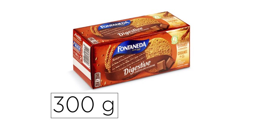 Galleta fontaneda digestive chocolate con leche fibra caja de 300 g