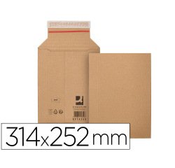 Sobre para envios q-connect carton 100% reciclado y reciclable cierre autoadhesivo314x252x72 mm color kraft