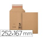 Sobre para envios q-connect carton 100% reciclado y reciclable cierre autoadhesivo252x167x72 mm color kraft