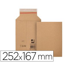 Sobre para envios q-connect carton 100% reciclado y reciclable cierre autoadhesivo252x167x72 mm color kraft