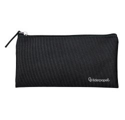 Estuche portatodo liderpapel plano ancho una cremallera 200x100 mm negro