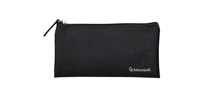 Estuche portatodo liderpapel plano ancho una cremallera 200x100 mm negro