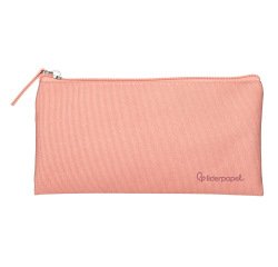 Estuche portatodo liderpapel plano ancho una cremallera 200x100 mm rosa