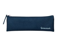 Estuche portatodo liderpapel plano estrecho una cremallera 200x60 mm azul marino