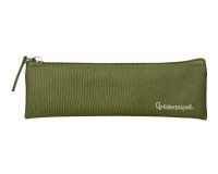 Estuche portatodo liderpapel plano estrecho una cremallera 200x60 mm verde militar