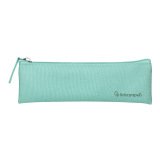 Estuche portatodo liderpapel plano estrecho una cremallera 200x60 mm verde manzana