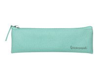 Estuche portatodo liderpapel plano estrecho una cremallera 200x60 mm verde manzana