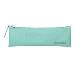 Estuche portatodo liderpapel plano estrecho una cremallera 200x60 mm verde manzana