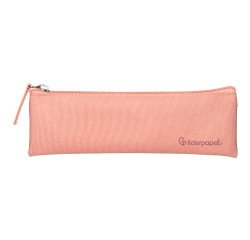 Estuche portatodo liderpapel plano estrecho una cremallera 200x60 mm rosa