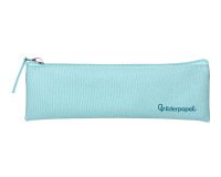 Estuche portatodo liderpapel plano estrecho una cremallera 200x60 mm azul celeste