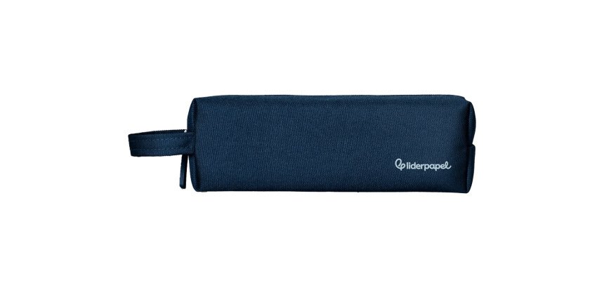 Estuche portatodo liderpapel classic rectangular con asa 210x70mm azul marino
