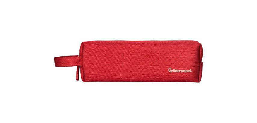 Estuche portatodo liderpapel classic rectangular con asa 210x70mm rojo