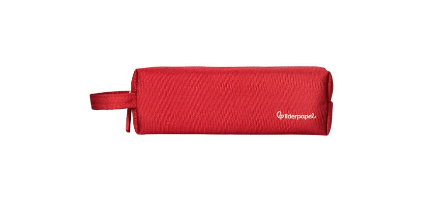 Estuche portatodo liderpapel classic rectangular con asa 210x70mm rojo