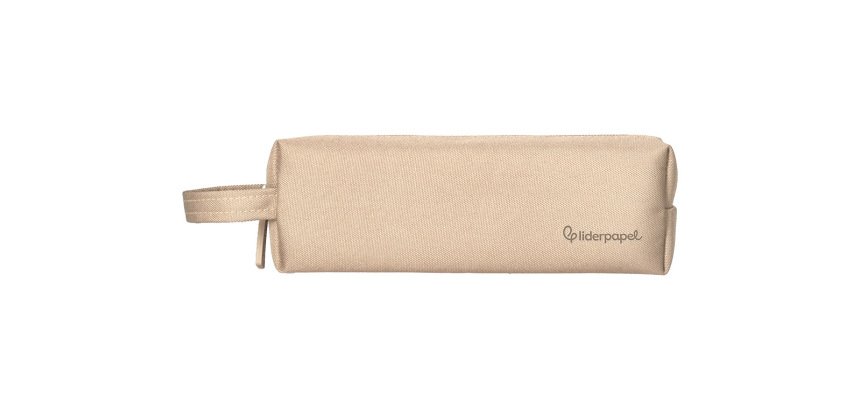 Estuche portatodo liderpapel classic rectangular con asa 210x70mm crema