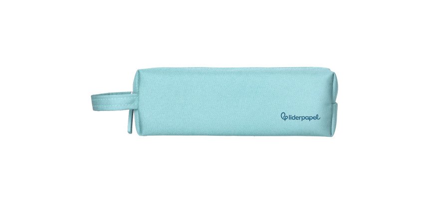 Estuche portatodo liderpapel classic rectangular con asa 210x70mm azul celeste