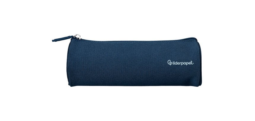 Estuche portatodo liderpapel classic cilindrico ancho 210x70mm azul marino