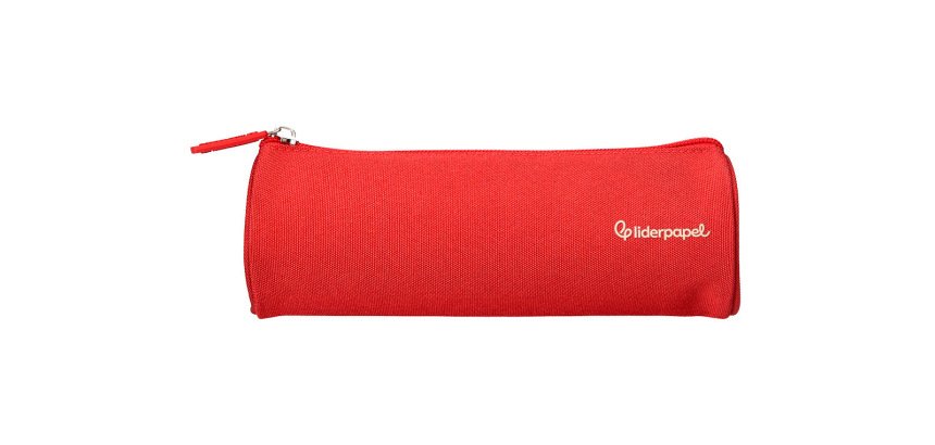 Estuche portatodo liderpapel classic cilindrico ancho 210x70mm rojo