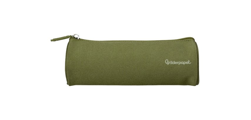 Estuche portatodo liderpapel classic cilindrico ancho 210x70mm verde militar