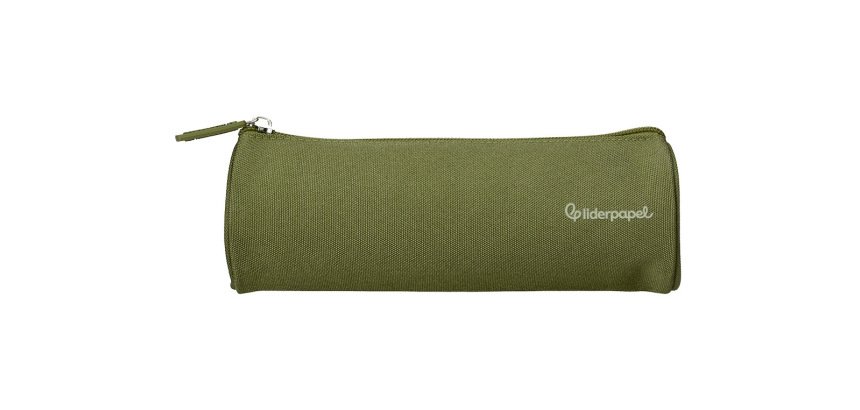 Estuche portatodo liderpapel classic cilindrico ancho 210x70mm verde militar
