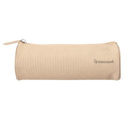 Estuche portatodo liderpapel classic cilindrico ancho 210x70mm crema