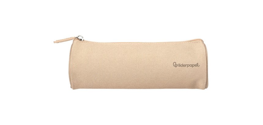Estuche portatodo liderpapel classic cilindrico ancho 210x70mm crema