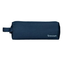 Estuche portatodo liderpapel classic rectangular con asa 2 cremalleras 210 x80mm azul marino