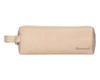 Estuche portatodo liderpapel classic rectangular con asa 2 cremalleras 210 x80mm crema