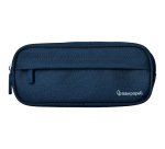 Estuche portatodo liderpapel classic ovalado 2 cremalleras con bolsillo delantero 210x90mm azul marino