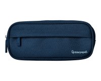 Estuche portatodo liderpapel classic ovalado 2 cremalleras con bolsillo delantero 210x90mm azul marino