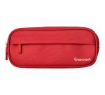 Estuche portatodo liderpapel classic ovalado 2 cremalleras con bolsillo delantero 210x90mm rojo