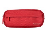 Estuche portatodo liderpapel classic ovalado 2 cremalleras con bolsillo delantero 210x90mm rojo