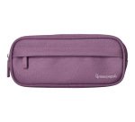 Estuche portatodo liderpapel classic ovalado 2 cremalleras con bolsillo delantero 210x90mm morado empolvado