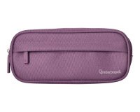 Estuche portatodo liderpapel classic ovalado 2 cremalleras con bolsillo delantero 210x90mm morado empolvado