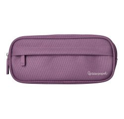 Estuche portatodo liderpapel classic ovalado 2 cremalleras con bolsillo delantero 210x90mm morado empolvado